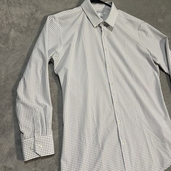 Mizzen Main Shirt Mens XL Trim Fit Performance Stretch Button Down Check Plaid - Picture 2 of 10